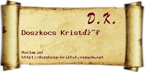 Doszkocs Kristóf névjegykártya