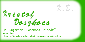 kristof doszkocs business card